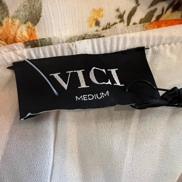 VICI‎ FLORAL LONG SLEEVE CUTOUT BACK CHIFFON BABYDOLL DRESS NWT WOMEN'S MEDIUM - Picture 13 of 16